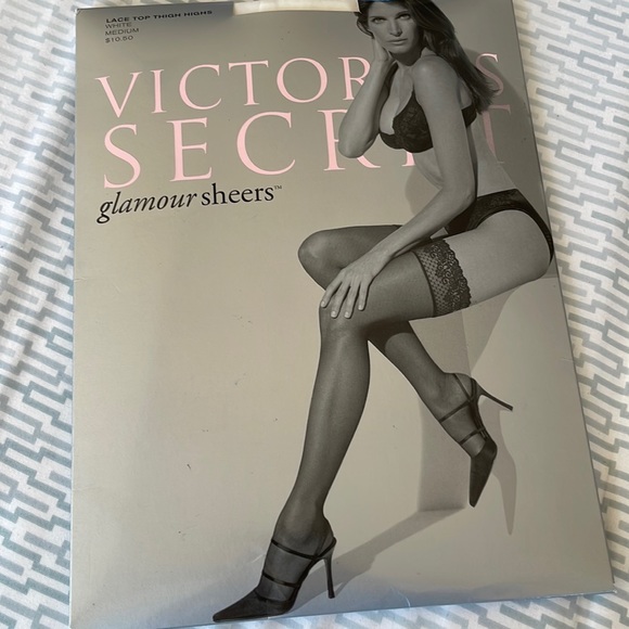 Victoria's Secret Accessories - Victoria’s Secret sexy sheer lace top thigh highs
